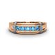 1 - Kevin 0.45 ctw Blue Topaz Men Wedding Band (7.80 mm) 