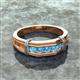 3 - Kevin 0.45 ctw Blue Topaz Men Wedding Band (7.80 mm) 