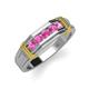 4 - Kevin 0.53 ctw Pink Sapphire Men Wedding Band (7.80 mm) 