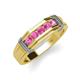 4 - Kevin 0.53 ctw Pink Sapphire Men Wedding Band (7.80 mm) 