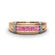 1 - Kevin 0.53 ctw Pink Sapphire Men Wedding Band (7.80 mm) 