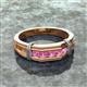 3 - Kevin 0.53 ctw Pink Sapphire Men Wedding Band (7.80 mm) 