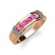 4 - Kevin 0.53 ctw Pink Sapphire Men Wedding Band (7.80 mm) 