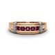 1 - Kevin 0.58 ctw Rhodolite Garnet Men Wedding Band (7.80 mm) 