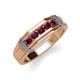 4 - Kevin 0.58 ctw Rhodolite Garnet Men Wedding Band (7.80 mm) 