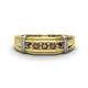 1 - Kevin 0.50 ctw Smoky Quartz Men Wedding Band (7.80 mm) 