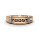 1 - Kevin 0.50 ctw Smoky Quartz Men Wedding Band (7.80 mm) 