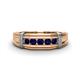 1 - Kevin 0.60 ctw Blue Sapphire Men Wedding Band (7.80 mm) 