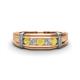 1 - Kevin 0.50 ctw Yellow Diamond and Natural Diamond Men Wedding Band (7.80 mm) 