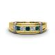 1 - Kevin 0.50 ctw Blue Diamond and Natural Diamond Men Wedding Band (7.80 mm) 