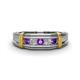 1 - Kevin 0.44 ctw Amethyst and Natural Diamond Men Wedding Band (7.80 mm) 