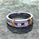 3 - Kevin 0.44 ctw Amethyst and Natural Diamond Men Wedding Band (7.80 mm) 