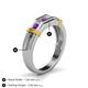 5 - Kevin 0.44 ctw Amethyst and Natural Diamond Men Wedding Band (7.80 mm) 