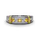 1 - Kevin 0.44 ctw Citrine and Natural Diamond Men Wedding Band (7.80 mm) 