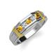 4 - Kevin 0.44 ctw Citrine and Natural Diamond Men Wedding Band (7.80 mm) 