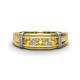1 - Kevin 0.44 ctw Citrine and Natural Diamond Men Wedding Band (7.80 mm) 