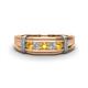 1 - Kevin 0.44 ctw Citrine and Natural Diamond Men Wedding Band (7.80 mm) 