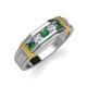 4 - Kevin 0.56 ctw Created Alexandrite and Natural Diamond Men Wedding Band (7.80 mm) 