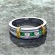 3 - Kevin 0.50 ctw Emerald and Natural Diamond Men Wedding Band (7.80 mm) 