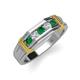 4 - Kevin 0.50 ctw Emerald and Natural Diamond Men Wedding Band (7.80 mm) 