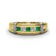 1 - Kevin 0.50 ctw Emerald and Natural Diamond Men Wedding Band (7.80 mm) 