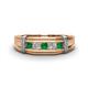 1 - Kevin 0.50 ctw Emerald and Natural Diamond Men Wedding Band (7.80 mm) 