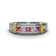 1 - Kevin 0.44 ctw Pink Tourmaline and Natural Diamond Men Wedding Band (7.80 mm) 