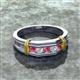 3 - Kevin 0.44 ctw Pink Tourmaline and Natural Diamond Men Wedding Band (7.80 mm) 
