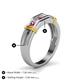 5 - Kevin 0.44 ctw Pink Tourmaline and Natural Diamond Men Wedding Band (7.80 mm) 