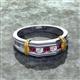 3 - Kevin 0.55 ctw Rhodolite Garnet and Natural Diamond Men Wedding Band (7.80 mm) 