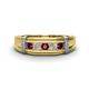 1 - Kevin 0.55 ctw Rhodolite Garnet and Natural Diamond Men Wedding Band (7.80 mm) 