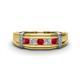 1 - Kevin 0.50 ctw Ruby and Natural Diamond Men Wedding Band (7.80 mm) 