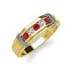 4 - Kevin 0.50 ctw Ruby and Natural Diamond Men Wedding Band (7.80 mm) 
