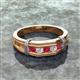 3 - Kevin 0.50 ctw Ruby and Natural Diamond Men Wedding Band (7.80 mm) 
