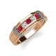4 - Kevin 0.50 ctw Ruby and Natural Diamond Men Wedding Band (7.80 mm) 