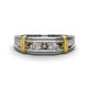 1 - Kevin 0.50 ctw Smoky Quartz and Natural Diamond Men Wedding Band (7.80 mm) 