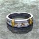 3 - Kevin 0.50 ctw Smoky Quartz and Natural Diamond Men Wedding Band (7.80 mm) 
