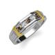 4 - Kevin 0.50 ctw Smoky Quartz and Natural Diamond Men Wedding Band (7.80 mm) 