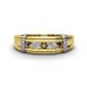1 - Kevin 0.50 ctw Smoky Quartz and Natural Diamond Men Wedding Band (7.80 mm) 