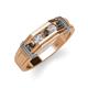 4 - Kevin 0.50 ctw Smoky Quartz and Natural Diamond Men Wedding Band (7.80 mm) 