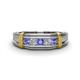 1 - Kevin 0.47 ctw Tanzanite and Natural Diamond Men Wedding Band (7.80 mm) 