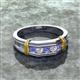 3 - Kevin 0.47 ctw Tanzanite and Natural Diamond Men Wedding Band (7.80 mm) 