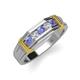 4 - Kevin 0.47 ctw Tanzanite and Natural Diamond Men Wedding Band (7.80 mm) 