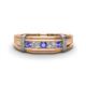 1 - Kevin 0.47 ctw Tanzanite and Natural Diamond Men Wedding Band (7.80 mm) 