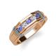 4 - Kevin 0.47 ctw Tanzanite and Natural Diamond Men Wedding Band (7.80 mm) 