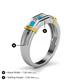 5 - Kevin 0.41 ctw Turquoise and Natural Diamond Men Wedding Band (7.80 mm) 