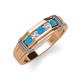 4 - Kevin 0.41 ctw Turquoise and Natural Diamond Men Wedding Band (7.80 mm) 