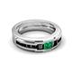 6 - Jayden 1.77 ctw Princess shape Emerald accented Black Diamonds Men Wedding Band (5.20 mm) 