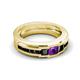 6 - Jayden 1.37 ctw Princess shape Amethyst accented Black Diamonds Men Wedding Band (5.20 mm) 