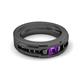 6 - Jayden 1.37 ctw Princess shape Amethyst accented Black Diamonds Men Wedding Band (5.20 mm) 